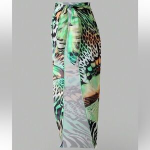 NWT No Label Size M Multicolored Vacation Leopard Coverup Dress